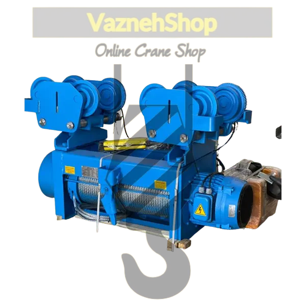 بالابر 5 تن پودم 4 کاره دو سرعته 24 متر ارتفاع به همراه ترولی برقی و قلاب و تابلو برق